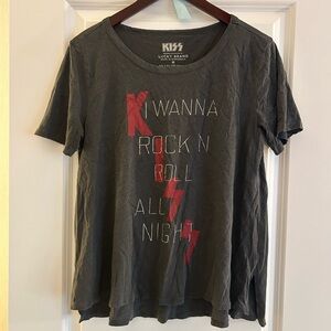Lucky Brand Charcoal Tee with Red Graphic